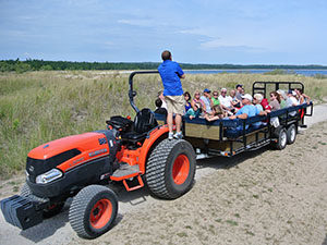 Tractor tours in a wilderness on South Manitou Island.