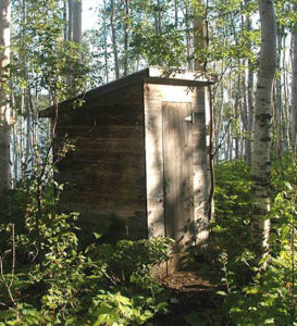 The outhouse at Lake Desor on Isle Royale National Park.