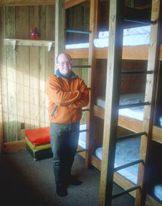 Dave Forbush in the old bunkroom of his Nordic center.