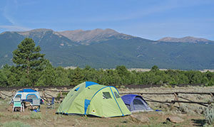 The BLM camping area at Elephant Rock in the Arkansas Headwaters Recreation Area.