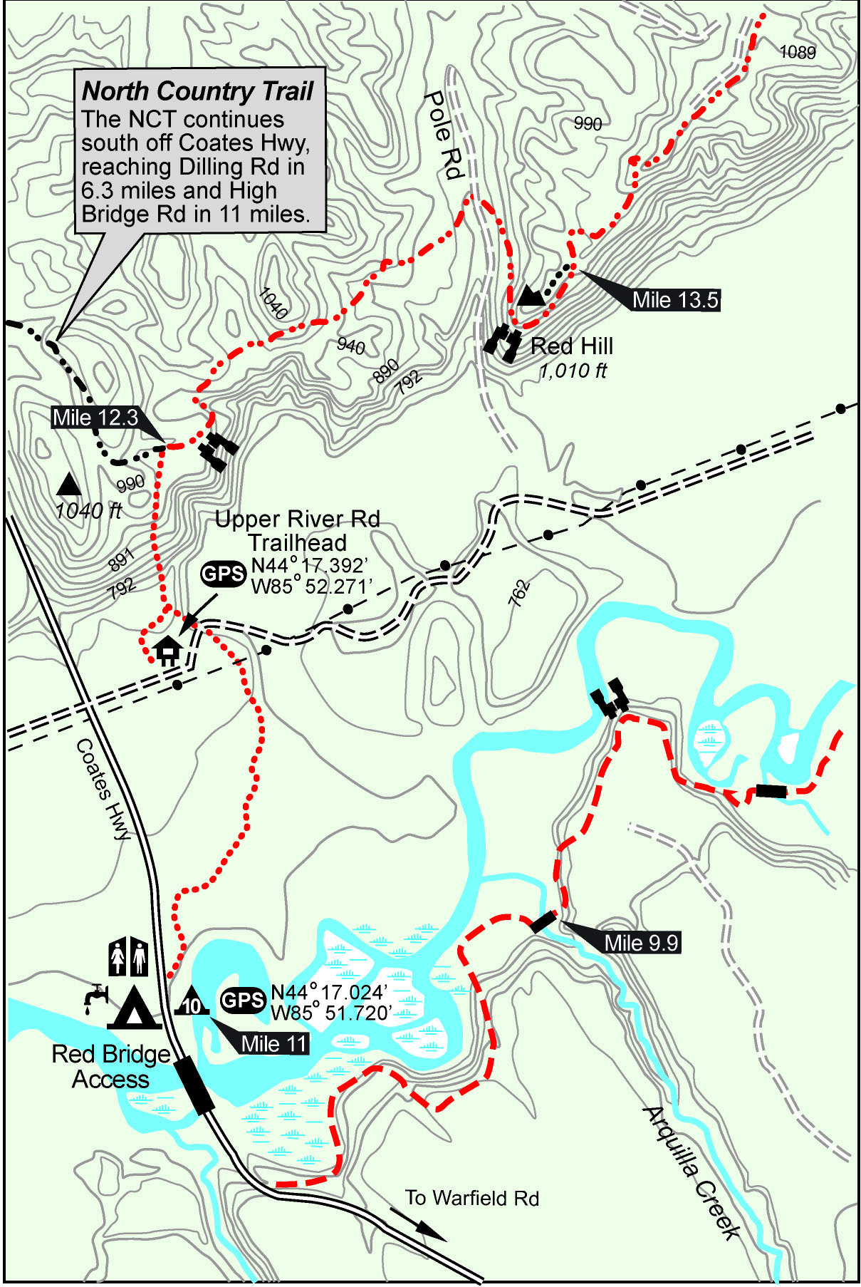 Sample From Manistee River Trail Map Michigan Trail Maps Sample From Manistee River Trail Map Michigan Trail Maps