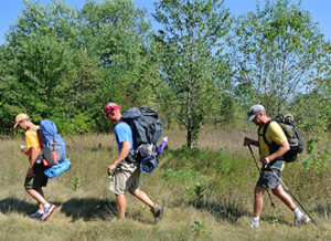 Backpackers in Sleeping Bear Dunes National Lakeshore.